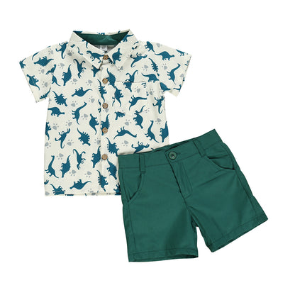 Boys Dinosaur Print Short Sleeve Outfit