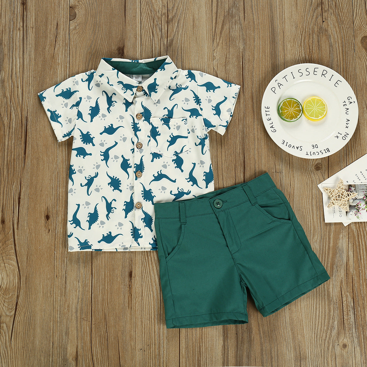 Boys Dinosaur Print Short Sleeve Outfit