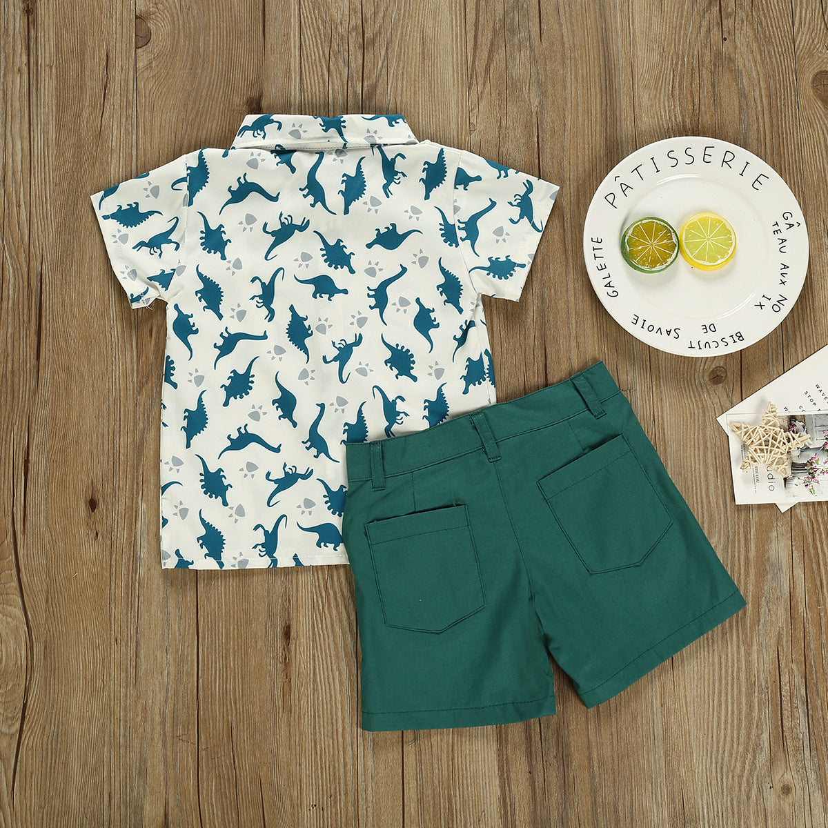 Boys Dinosaur Print Short Sleeve Outfit