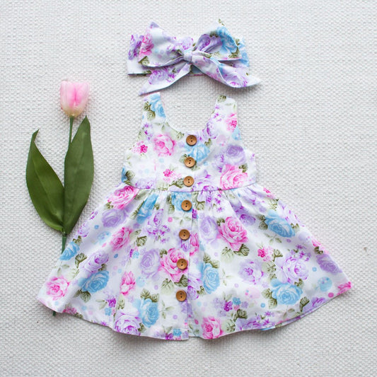 Vibrant Floral Baby Girl's Princess Dress