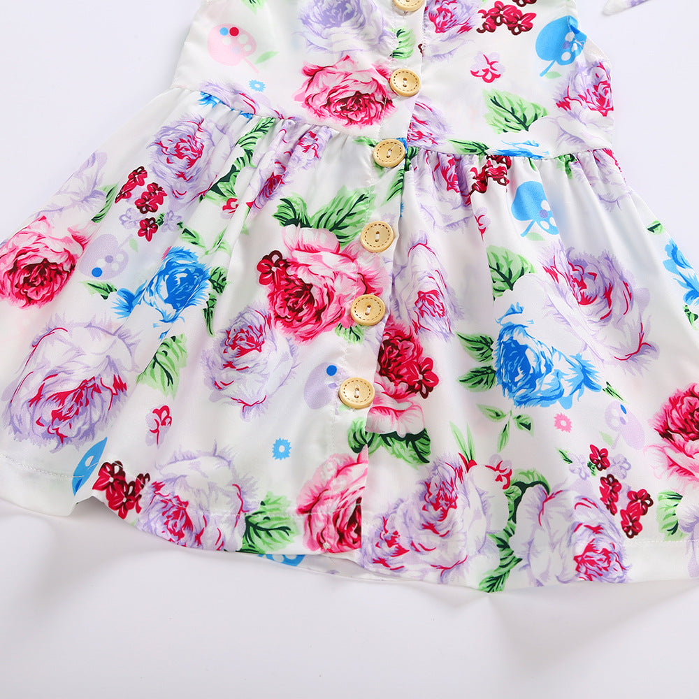 Vibrant Floral Baby Girl's Princess Dress