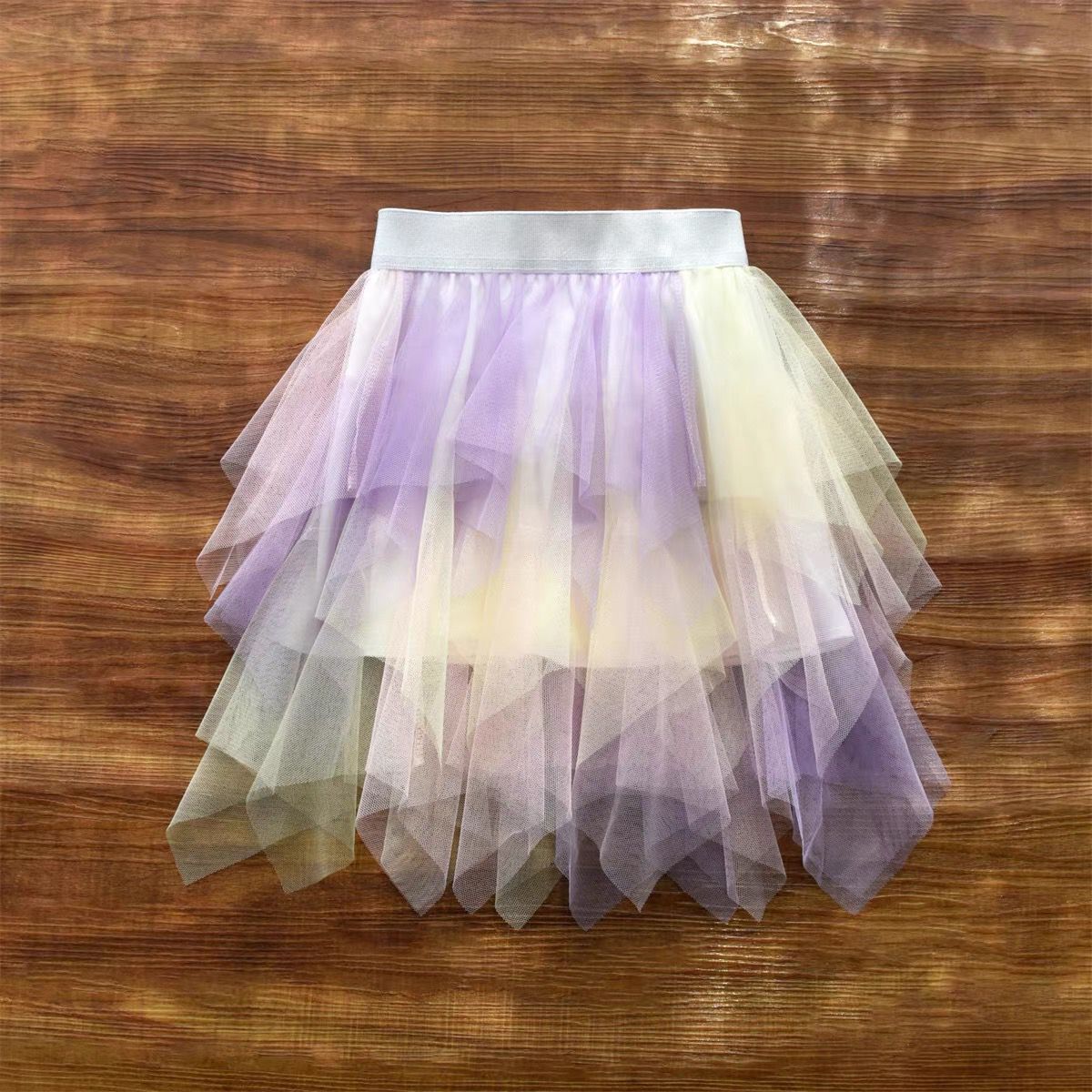 Rainbow Puffy Mesh Skirt