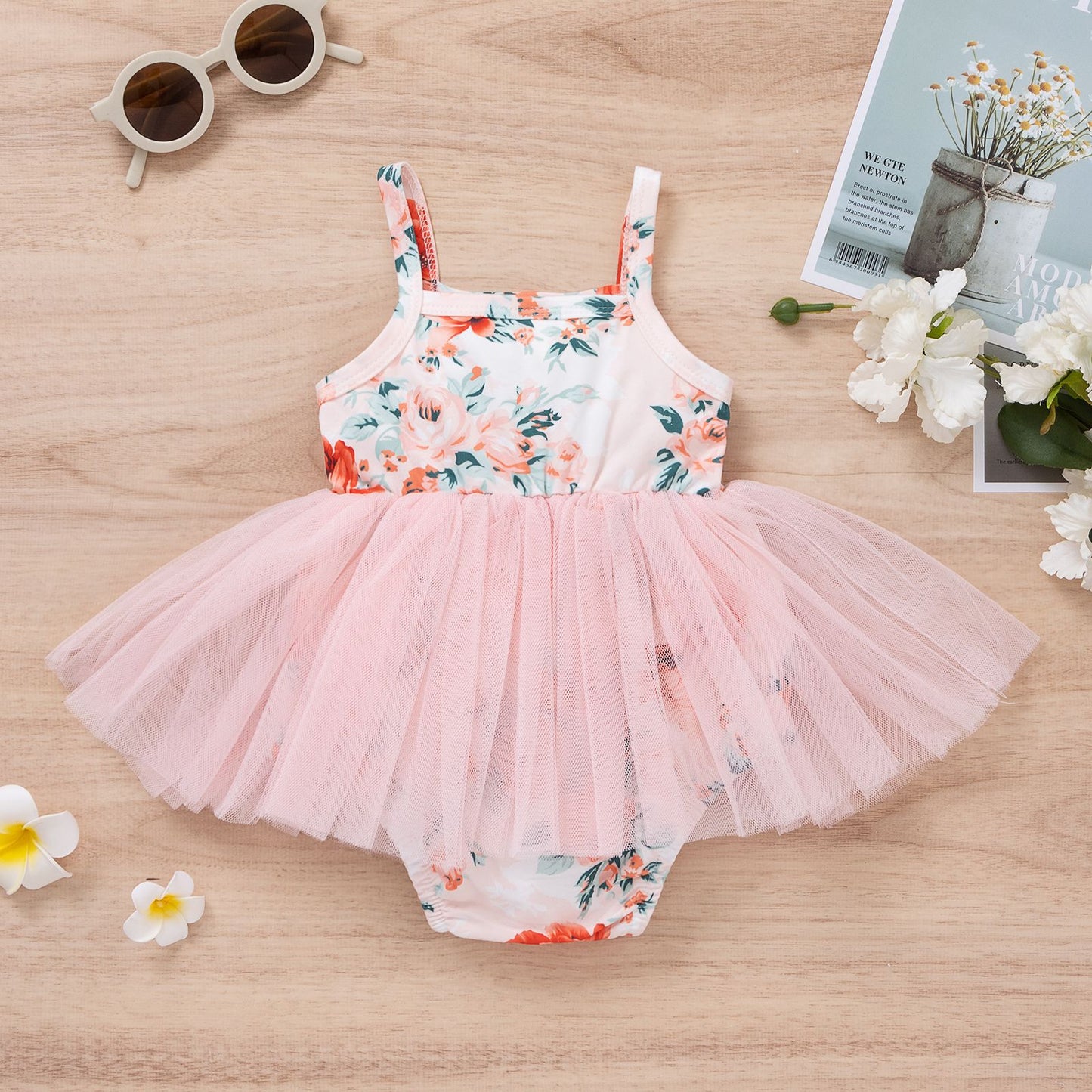 Baby Girl's Floral Tutu Romper