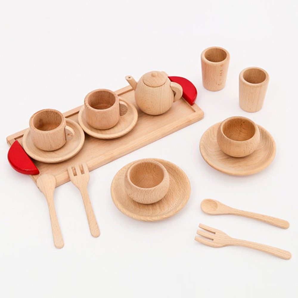 Wooden Baby Toy Dish Set