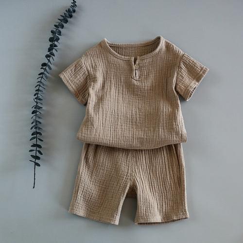 Baby Short Sleeve Lounge Top and Bottom Set