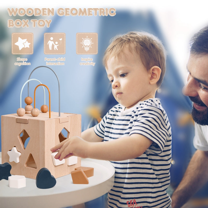 Children's Wooden Geometric Box Puzzle