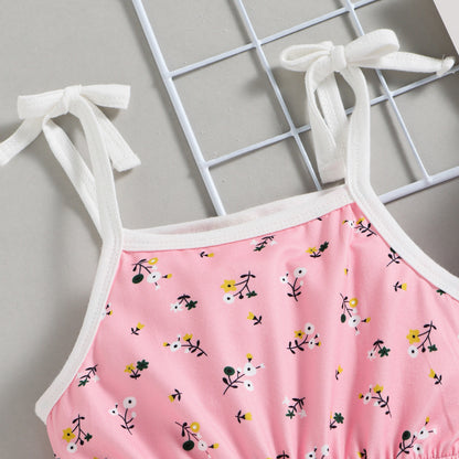 Baby Girl's Floral Spaghetti Strap Jumpsuit