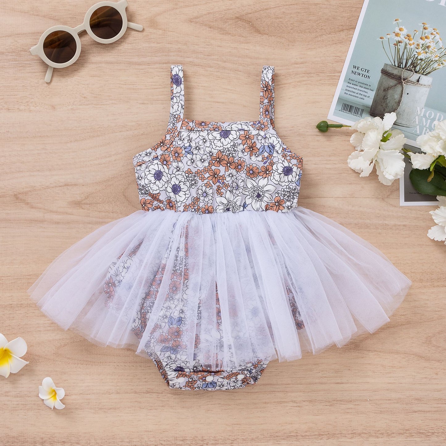 Baby Girl's Floral Tutu Romper