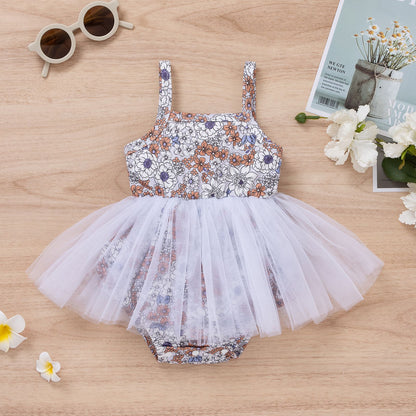 Baby Girl's Floral Tutu Romper