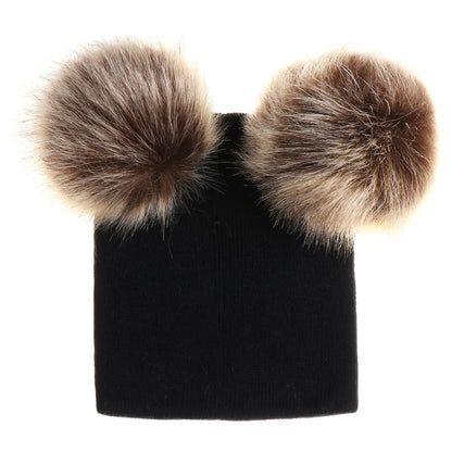 Children's Faux Fur Knit Hat