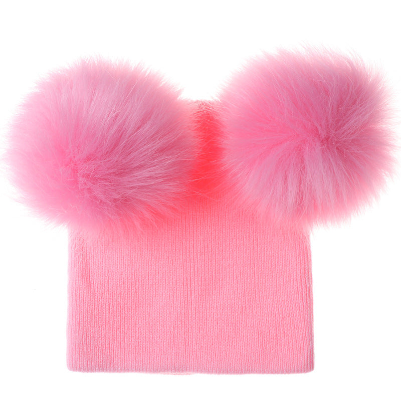 Children's Faux Fur Knit Hat