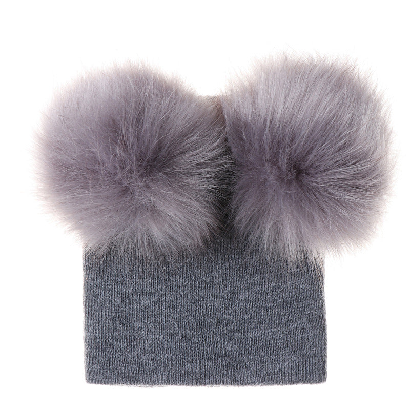 Children's Faux Fur Knit Hat