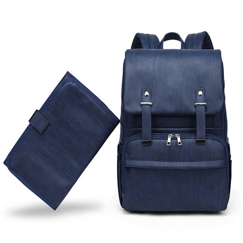 Stylish and Waterproof Leather Diaper Bag