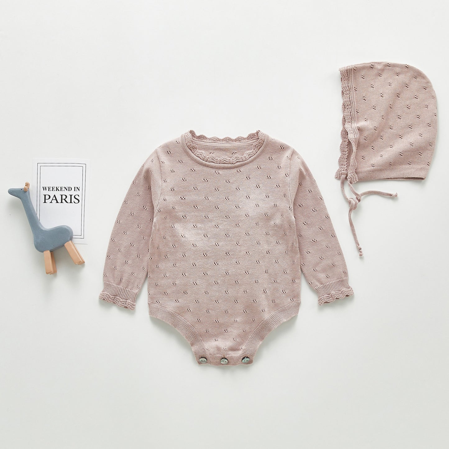 Long Sleeved Knit Baby Romper