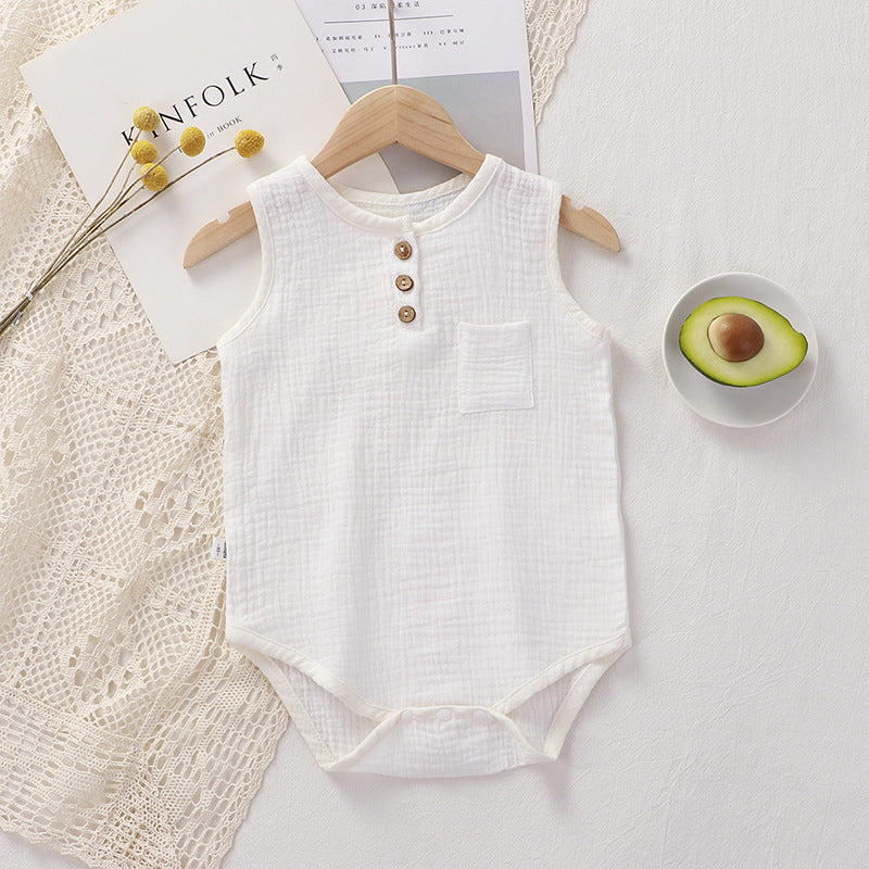 Sleeveless Combed Cotton Romper