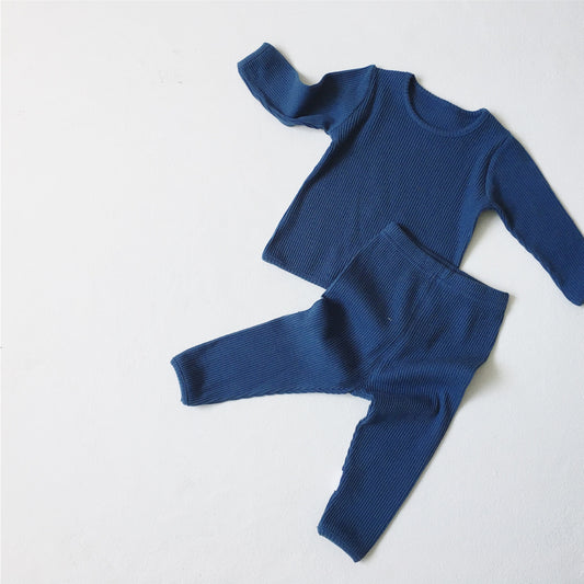 Long Sleeve Solid Color Shirt and Pant Set