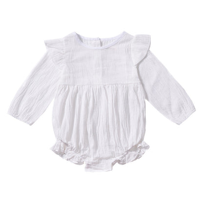 Long Sleeve Solid Color Baby Romper