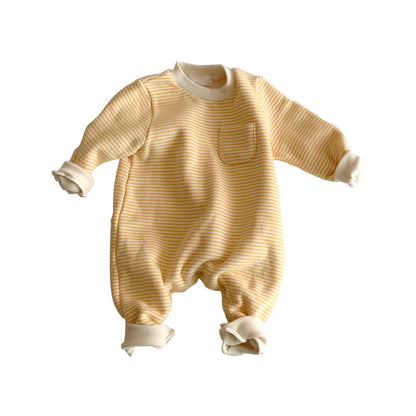 Long Sleeve Striped Baby Jumpsuit