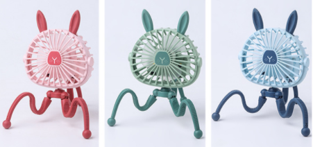 Cute Animal Shape USB Rechargeable Portable Stroller Fan