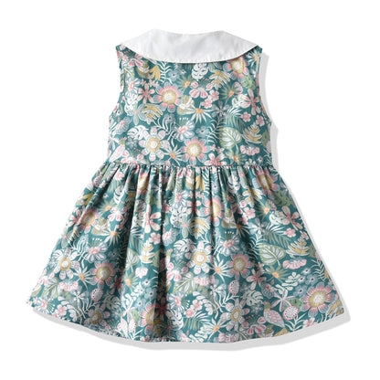 Boys and Girls Green Floral Easter or Summer Matching Outfits