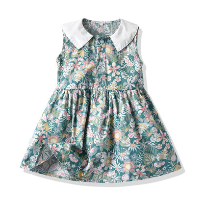 Boys and Girls Green Floral Easter or Summer Matching Outfits