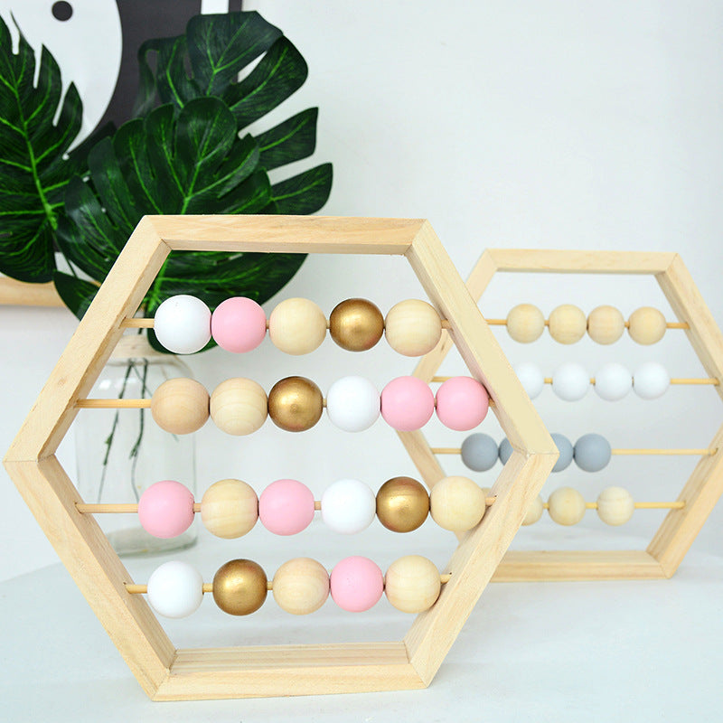 Wooden Hexagonal Abacus Beads