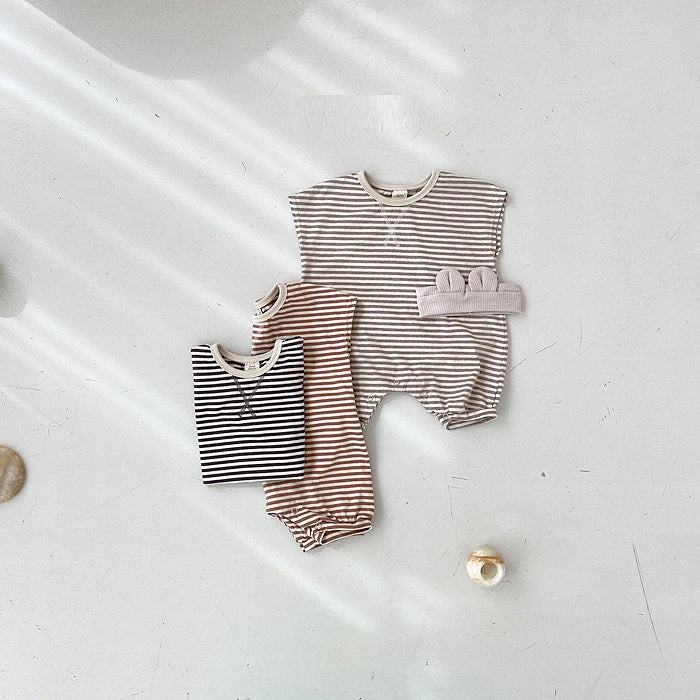 Baby Striped Short-Sleeved Romper