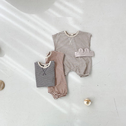 Baby Striped Short-Sleeved Romper