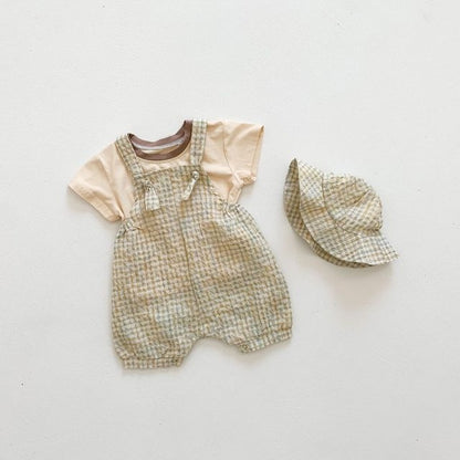 Three-Piece Baby Summer Checkered Outfit