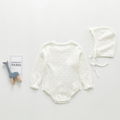 Long Sleeved Knit Baby Romper