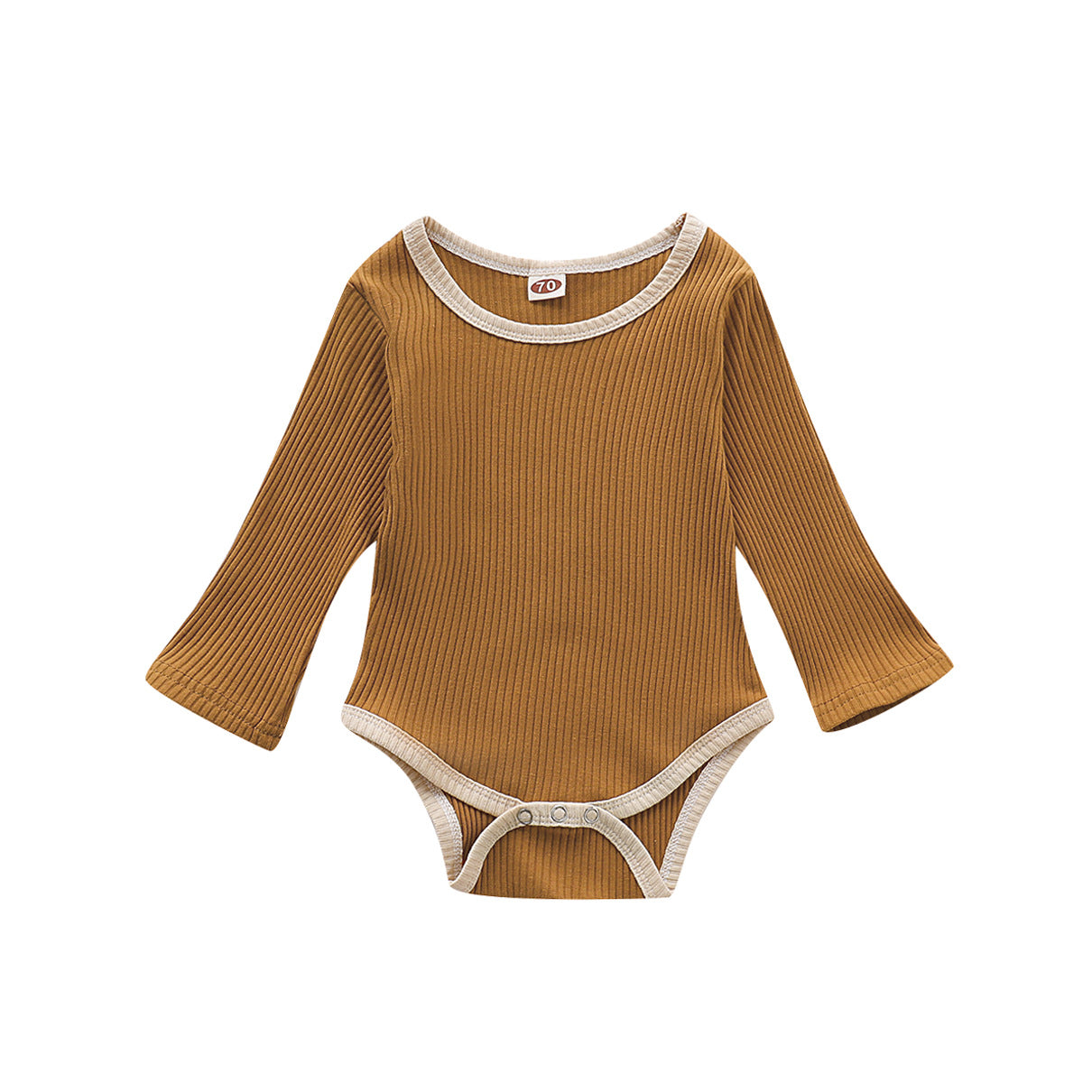 Ribbed Cotton Long Sleeve Onesie