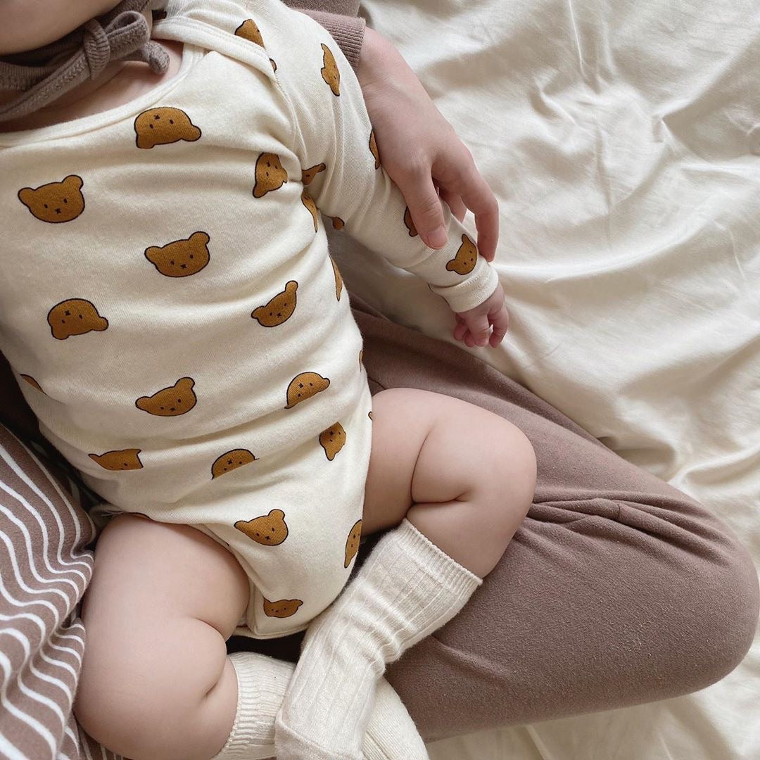 Long Sleeved Bear Print Bodysuit