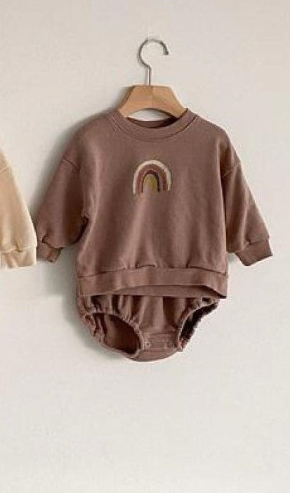 Long Sleeve Rainbow Embroidered Sweatshirt