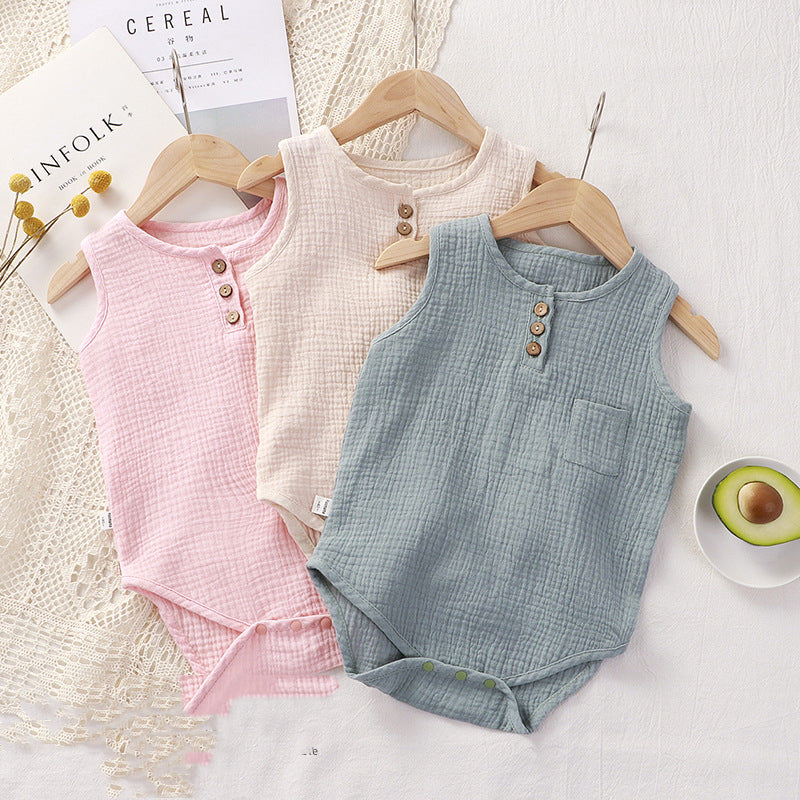 Sleeveless Combed Cotton Romper