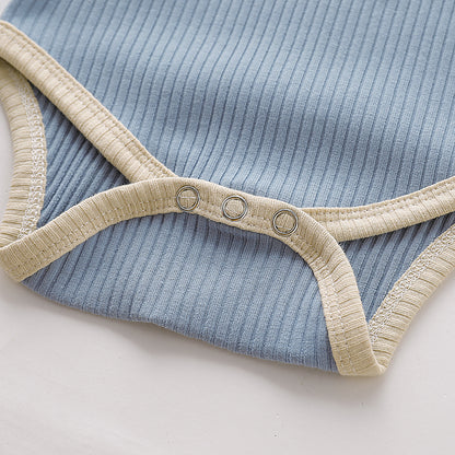 Ribbed Cotton Long Sleeve Onesie