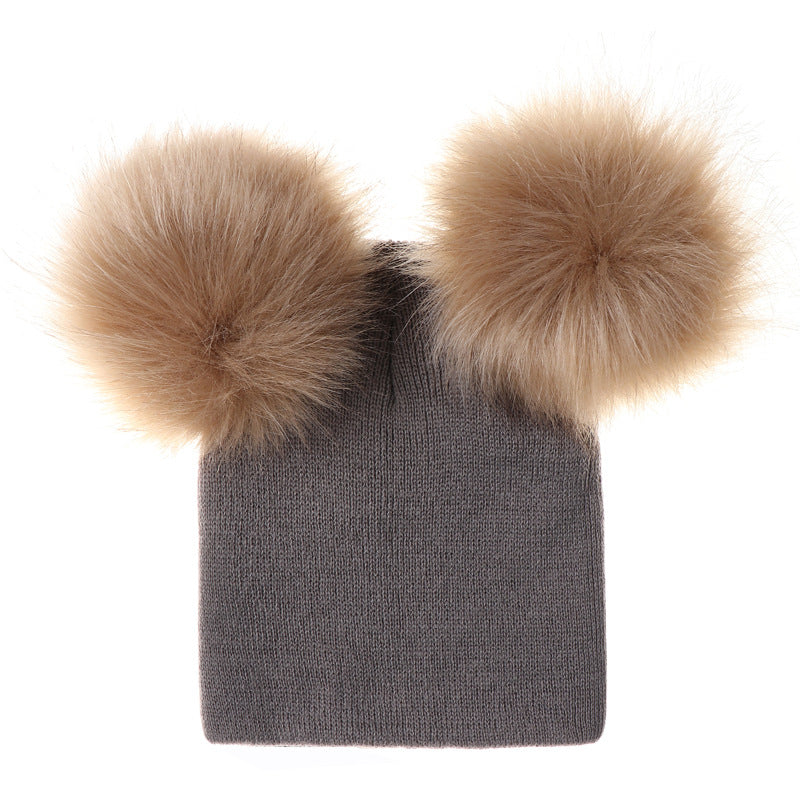 Children's Faux Fur Knit Hat