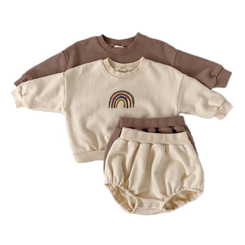 Long Sleeve Rainbow Embroidered Sweatshirt