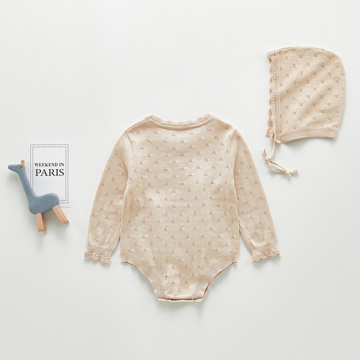 Long Sleeved Knit Baby Romper