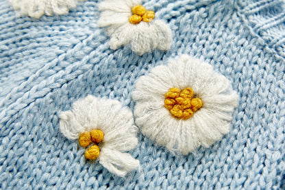 Daisy Flower Knit Cardigan