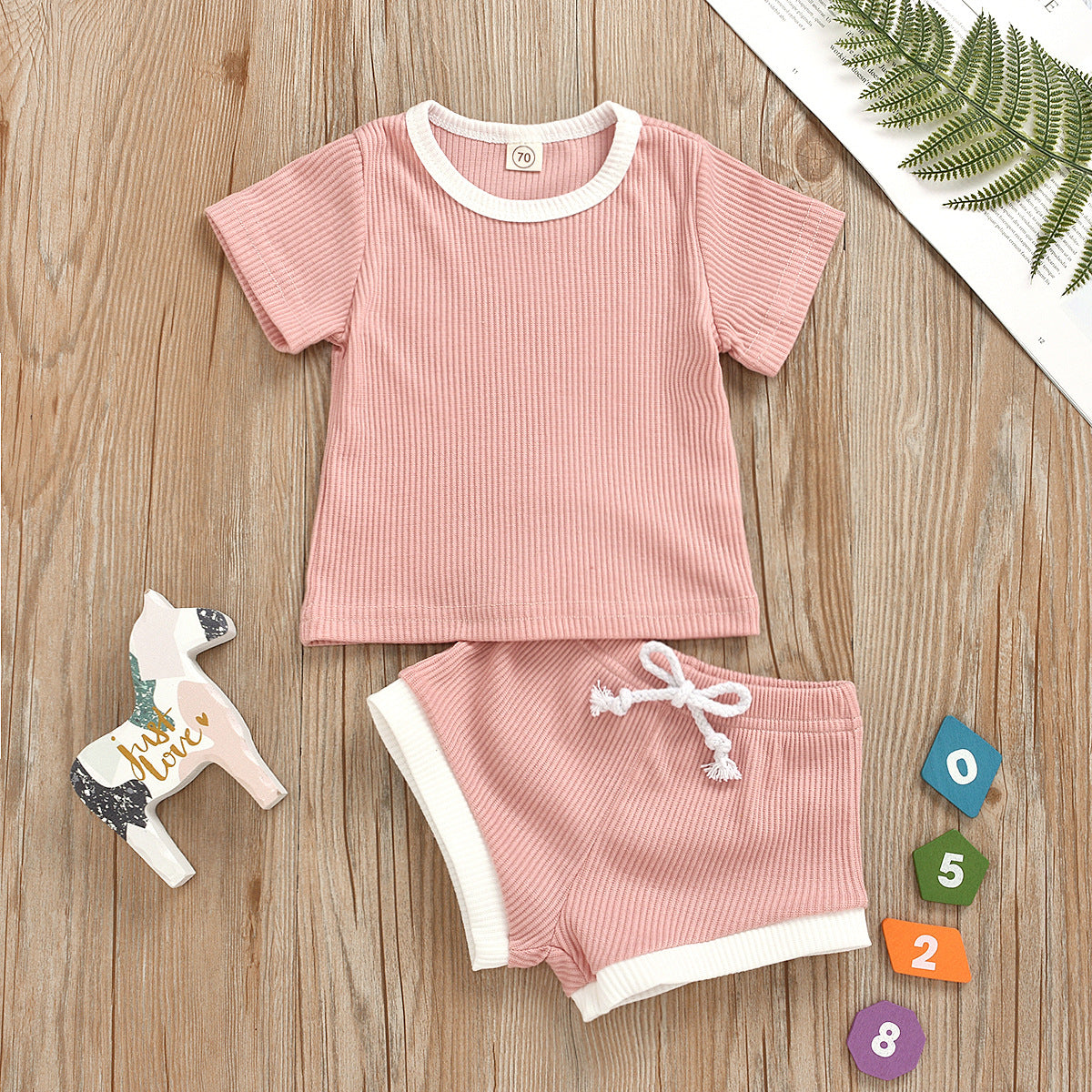 Two-piece Cotton Short Sleeve Outfit