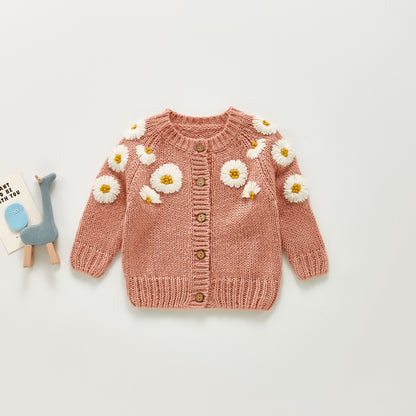 Daisy Flower Knit Cardigan