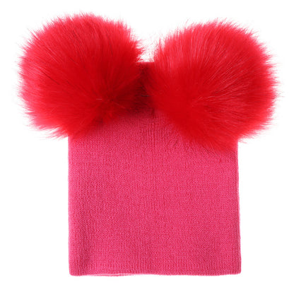 Children's Faux Fur Knit Hat