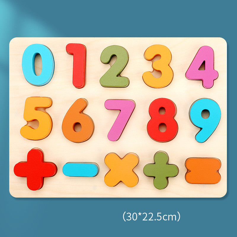 Wooden Colorful Letters Cognitive Learning Puzzle