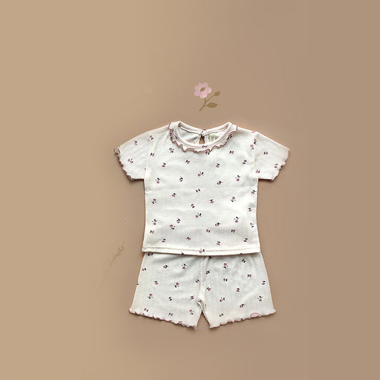 Children's Floral Two-piece Soft Cotton Pajama