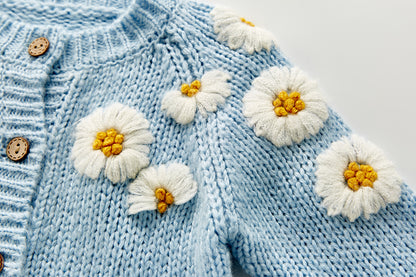 Daisy Flower Knit Cardigan