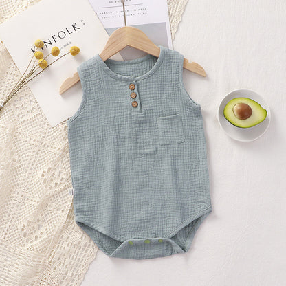 Sleeveless Combed Cotton Romper