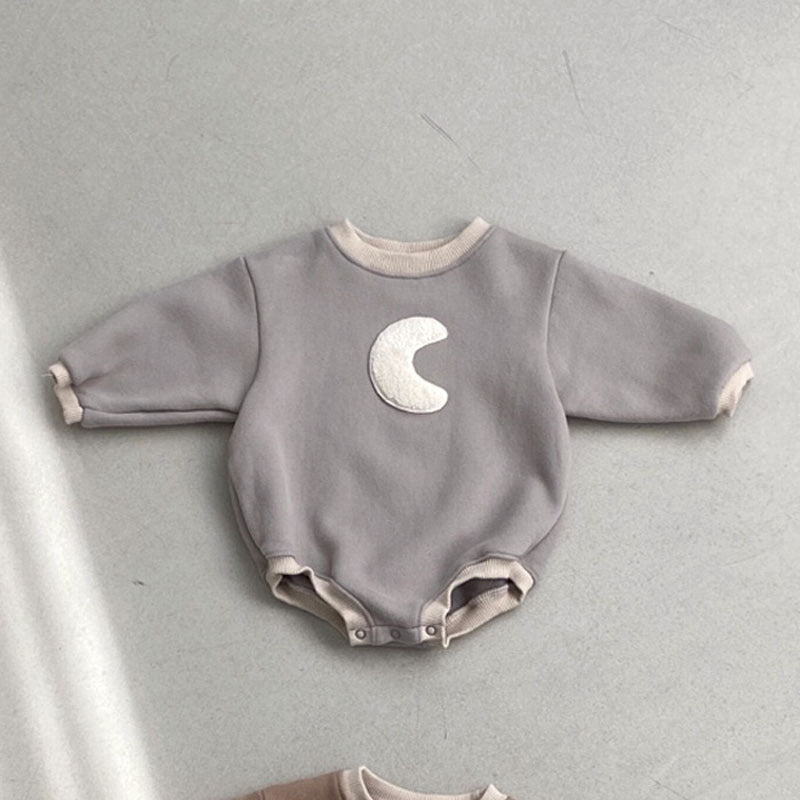 Embroidered Crescent Moon Romper