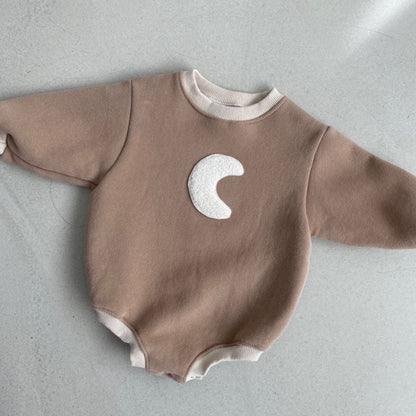 Embroidered Crescent Moon Romper