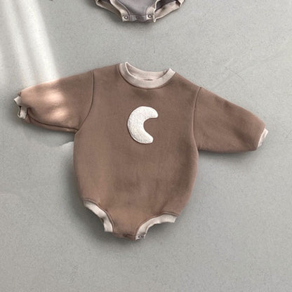 Embroidered Crescent Moon Romper