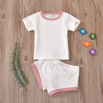 Two-piece Cotton Short Sleeve Outfit